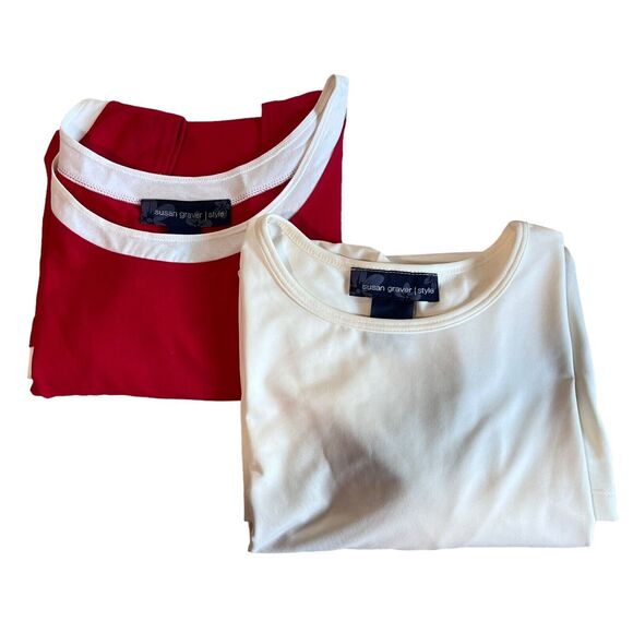 Susan Graver Style Basic Essential Tops Women's Sz. 2x Lot of 2 Capsule Wardrobe - Picture 1 of 12